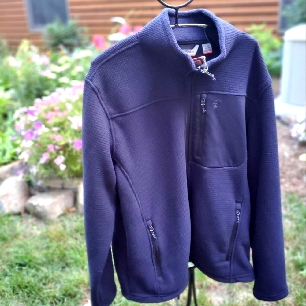 Free Country Dark Navy Grid Fleece Sz.‎ XL Jacket